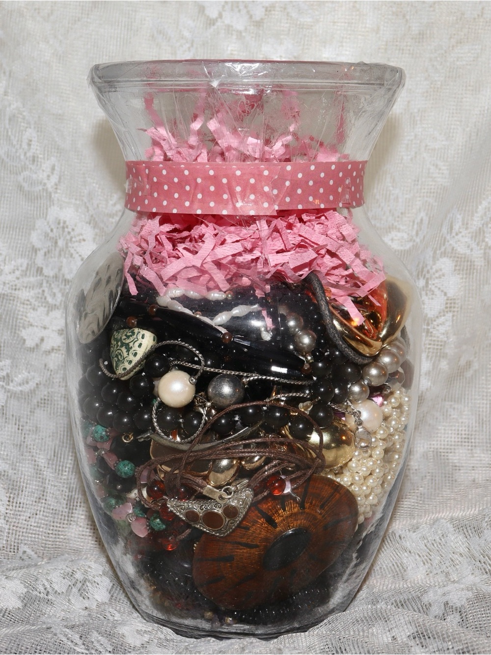 Assorted Women's Jewelry Mix in Pink Accent Jar